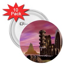 Planet Rocks City Base Fiction 2 25  Buttons (10 Pack)  by Simbadda