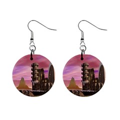 Planet Rocks City Base Fiction Mini Button Earrings by Simbadda