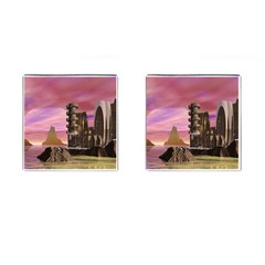 Planet Rocks City Base Fiction Cufflinks (square) by Simbadda