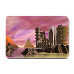 Planet Rocks City Base Fiction Small Doormat  by Simbadda