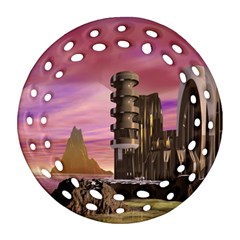 Planet Rocks City Base Fiction Ornament (round Filigree) by Simbadda