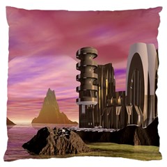 Planet Rocks City Base Fiction Large Cushion Case (one Side) by Simbadda