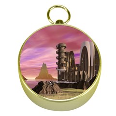 Planet Rocks City Base Fiction Gold Compasses