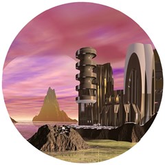 Planet Rocks City Base Fiction Wooden Puzzle Round