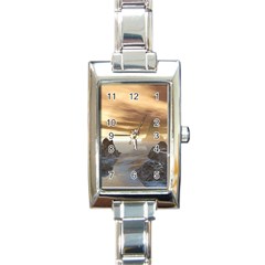 Planet Moon Rocks City Fiction Rectangle Italian Charm Watch by Simbadda