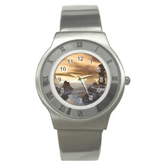 Planet Moon Rocks City Fiction Stainless Steel Watch by Simbadda