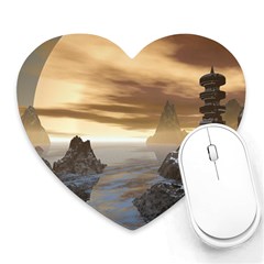 Planet Moon Rocks City Fiction Heart Mousepads by Simbadda