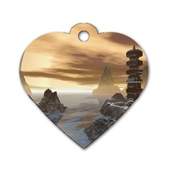 Planet Moon Rocks City Fiction Dog Tag Heart (two Sides) by Simbadda