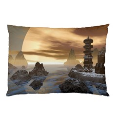 Planet Moon Rocks City Fiction Pillow Case by Simbadda