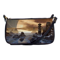 Planet Moon Rocks City Fiction Shoulder Clutch Bag by Simbadda