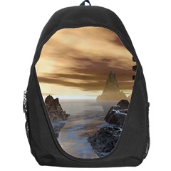 Planet Moon Rocks City Fiction Backpack Bag by Simbadda