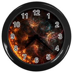 Fractal Pattern Background Space Wall Clock (black) by Simbadda