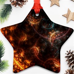 Fractal Pattern Background Space Star Ornament (two Sides) by Simbadda