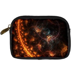 Fractal Pattern Background Space Digital Camera Leather Case by Simbadda