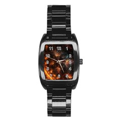 Fractal Pattern Background Space Stainless Steel Barrel Watch by Simbadda