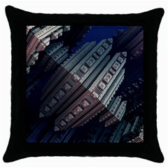 Fractals 3d Graphics Shapes Throw Pillow Case (black) by Simbadda