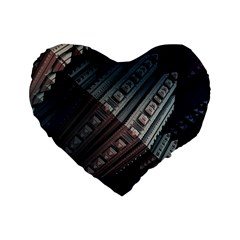 Fractals 3d Graphics Shapes Standard 16  Premium Flano Heart Shape Cushions by Simbadda