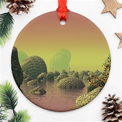 Planet Water Sea Landscape Space Ornament (round) by Simbadda