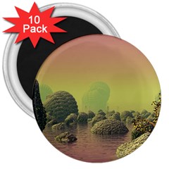 Planet Water Sea Landscape Space 3  Magnets (10 Pack)  by Simbadda