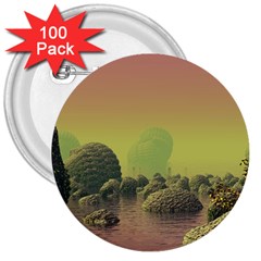 Planet Water Sea Landscape Space 3  Buttons (100 Pack)  by Simbadda