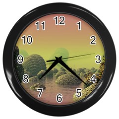 Planet Water Sea Landscape Space Wall Clock (black) by Simbadda