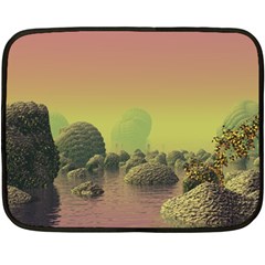 Planet Water Sea Landscape Space Fleece Blanket (mini) by Simbadda