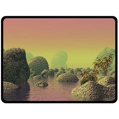 Planet Water Sea Landscape Space Fleece Blanket (large)  by Simbadda