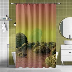 Planet Water Sea Landscape Space Shower Curtain 48  X 72  (small)  by Simbadda