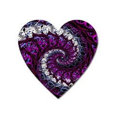 Fractal Background Swirl Art Skull Heart Magnet by Simbadda