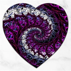 Fractal Background Swirl Art Skull Jigsaw Puzzle (heart) by Simbadda