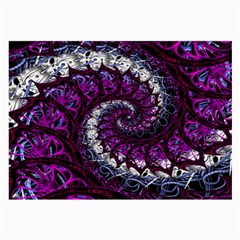 Fractal Background Swirl Art Skull Large Glasses Cloth (2 Sides) by Simbadda