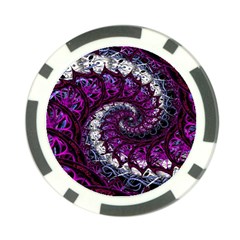 Fractal Background Swirl Art Skull Poker Chip Card Guard (10 Pack) by Simbadda