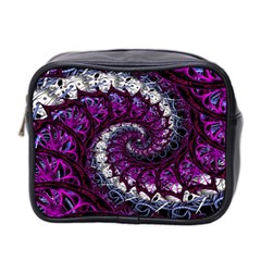 Fractal Background Swirl Art Skull Mini Toiletries Bag (two Sides) by Simbadda