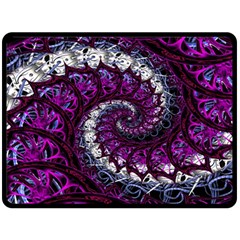 Fractal Background Swirl Art Skull Fleece Blanket (large)  by Simbadda