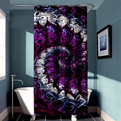 Fractal Background Swirl Art Skull Shower Curtain 36  X 72  (stall)  by Simbadda