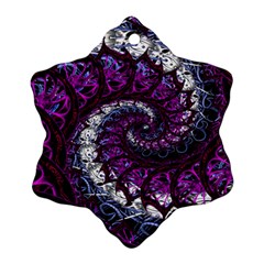 Fractal Background Swirl Art Skull Snowflake Ornament (two Sides)