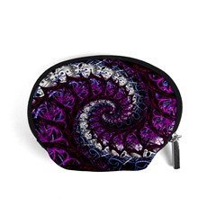 Fractal Background Swirl Art Skull Accessory Pouch (small) by Simbadda