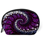 Fractal Background Swirl Art Skull Accessory Pouch (Large) Back