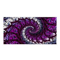 Fractal Background Swirl Art Skull Satin Wrap by Simbadda