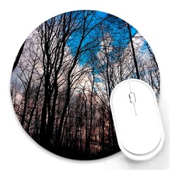 Winter Tree Park Sky Nature Round Mousepads by Simbadda