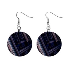 Fractal 3d Pattern Graphics Model Mini Button Earrings