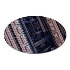 Fractal 3d Pattern Graphics Model Oval Magnet by Simbadda