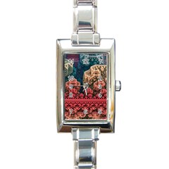 Fractals 3d Graphics Designs Rectangle Italian Charm Watch by Simbadda