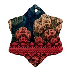 Fractals 3d Graphics Designs Snowflake Ornament (two Sides)