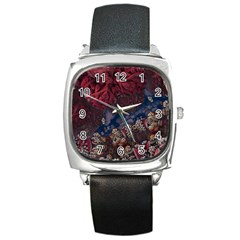 Fractals 3d Graphics Designs Square Metal Watch by Simbadda