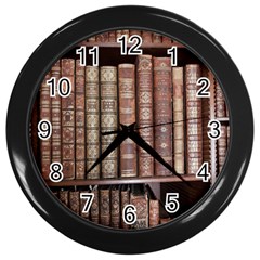 Library Books Knowledge Wall Clock (black) by Simbadda