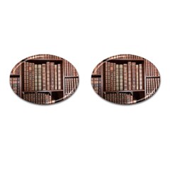 Library Books Knowledge Cufflinks (oval) by Simbadda