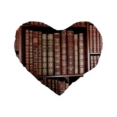 Library Books Knowledge Standard 16  Premium Flano Heart Shape Cushions