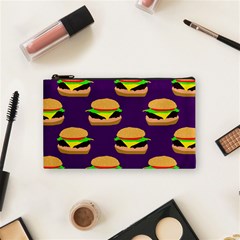 Burger Pattern Cosmetic Bag (small) by bloomingvinedesign