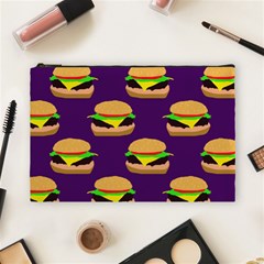 Burger Pattern Cosmetic Bag (large) by bloomingvinedesign